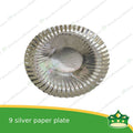 [25 pcs] 9 inch paper plate silver coated use as disposable serving dish for all occasions