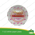 [44 pcs] 7-1/2 paper plate white no coating use as disposable serving dish for all occasions