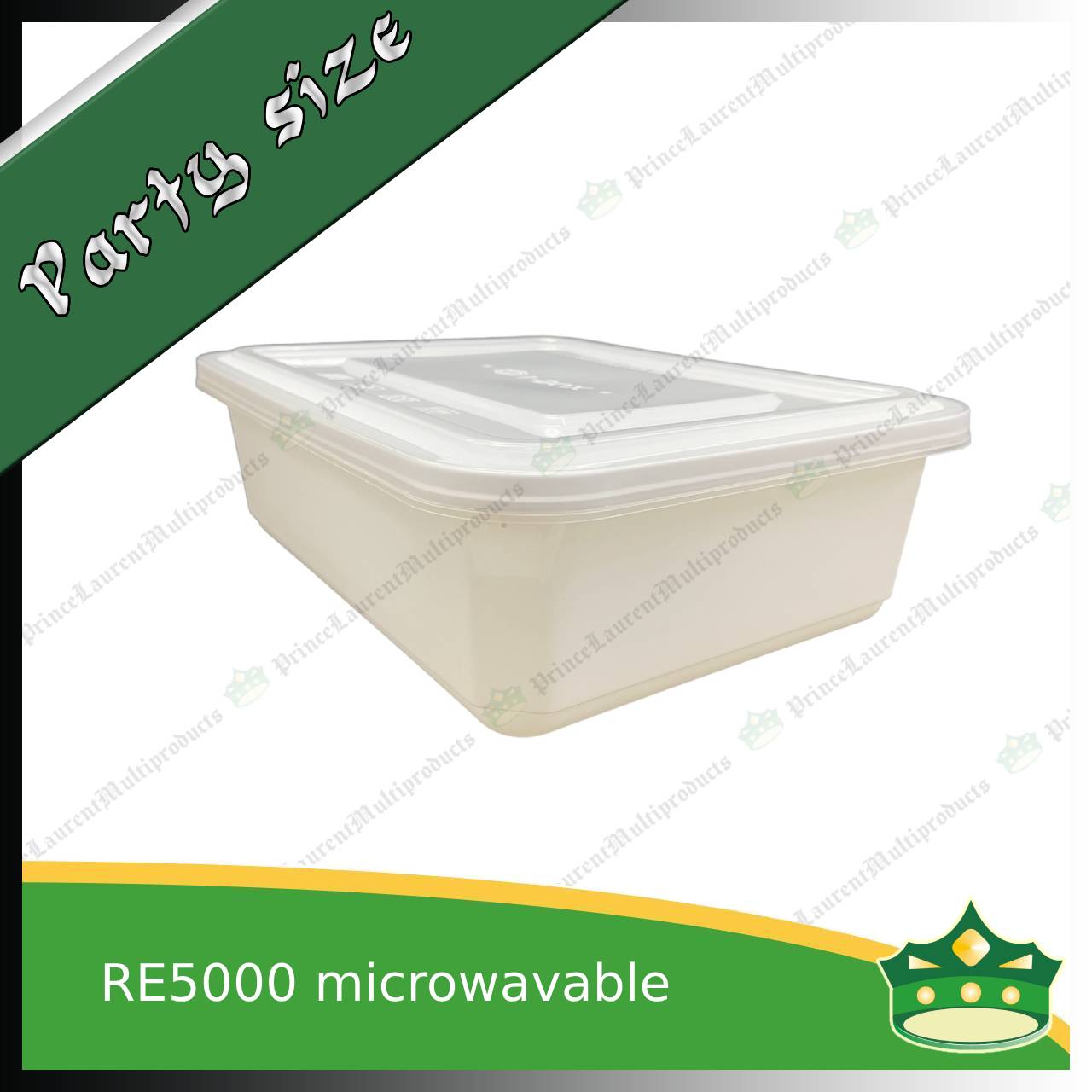 [5 pcs] IBOX brand 5000ml microwavable plastic large rectangular container with lid for take out or storage of food products