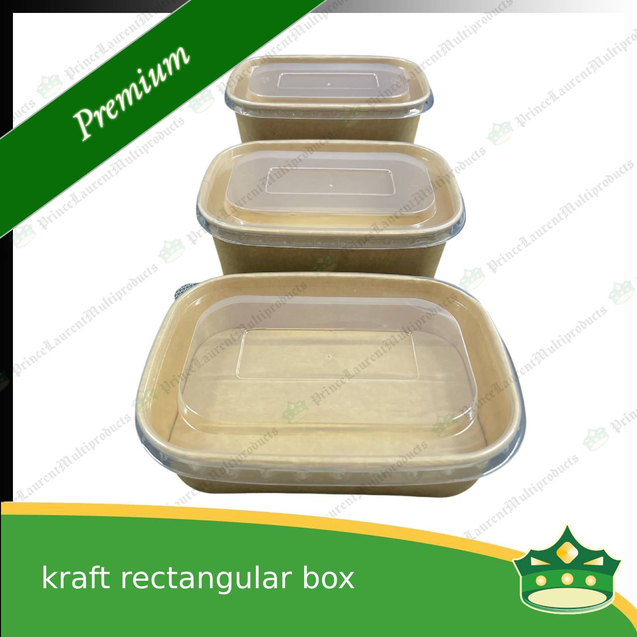 [50 pcs] kraft rectangular box with lid 500cc laminated for rice meal, other food products