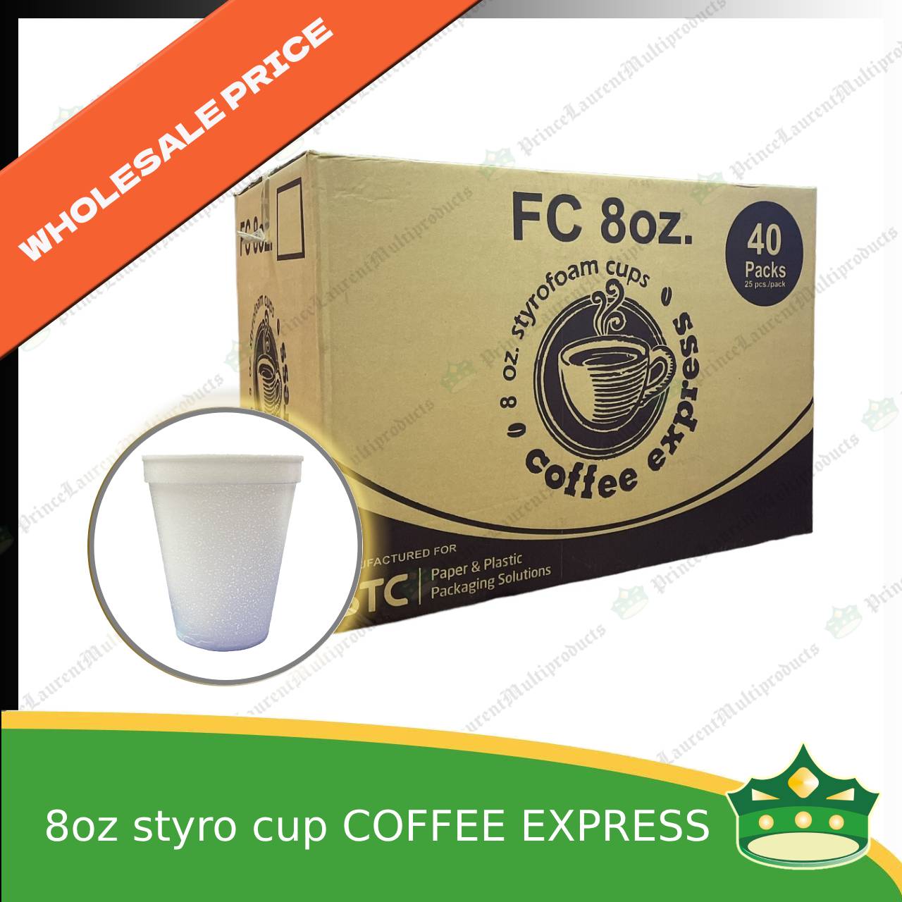 [1 case] 8oz styro cup Coffee express brand for hot coffee, hot tea or hot chocolate and other hot beverages