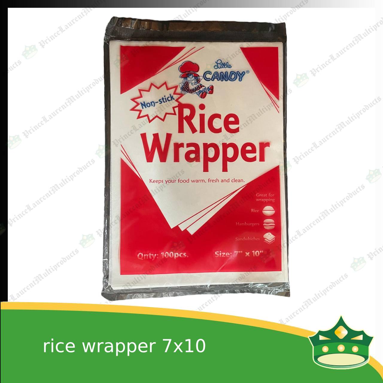 [100 pcs] paper wrapper sheet with lamination for rice, burgers, sandwiches or liner for food trays