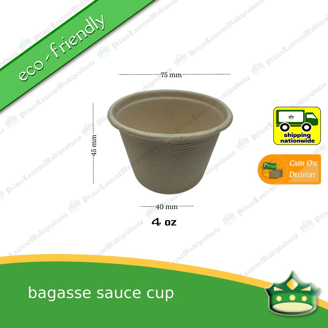 [50 pcs] bagasse sauce cup with lid for sauces and condiments