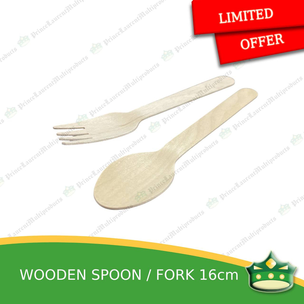 [25 pcs] wooden spoon, fork, spork combi disposable biodegradable cutleries for takeouts as utensils