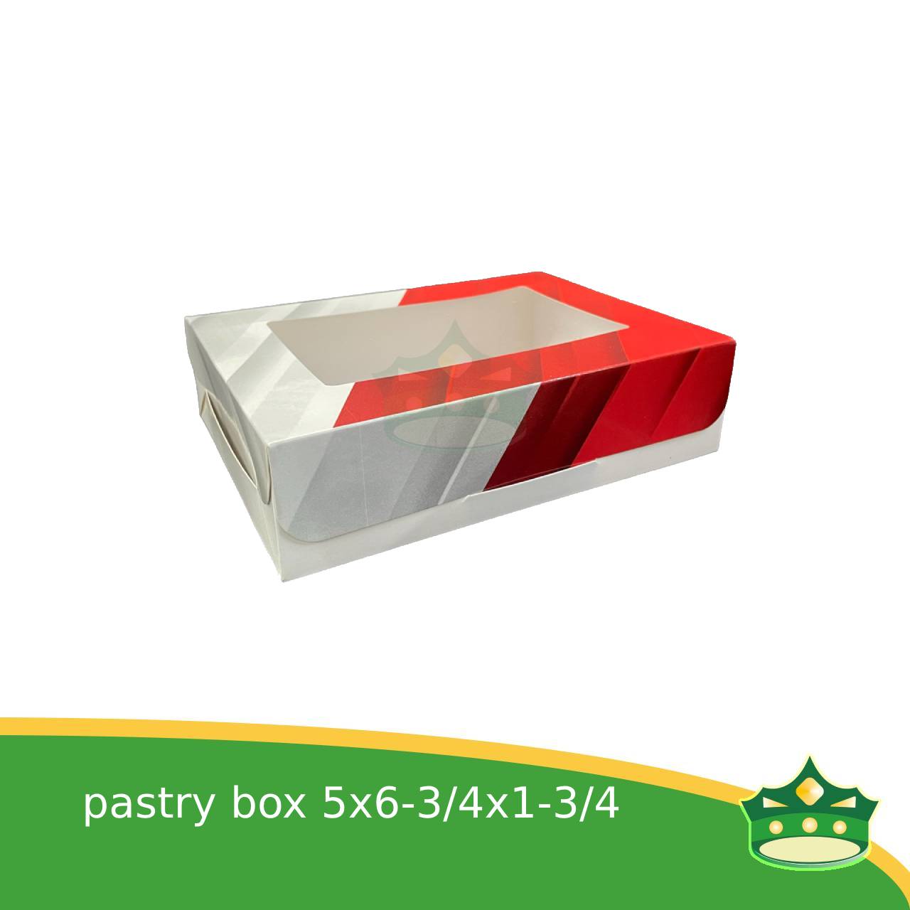 [20 pcs] 5x6-3/4 printed pastry box with window as one piece, for pastries, gifts, cookies, goodies, and other food items