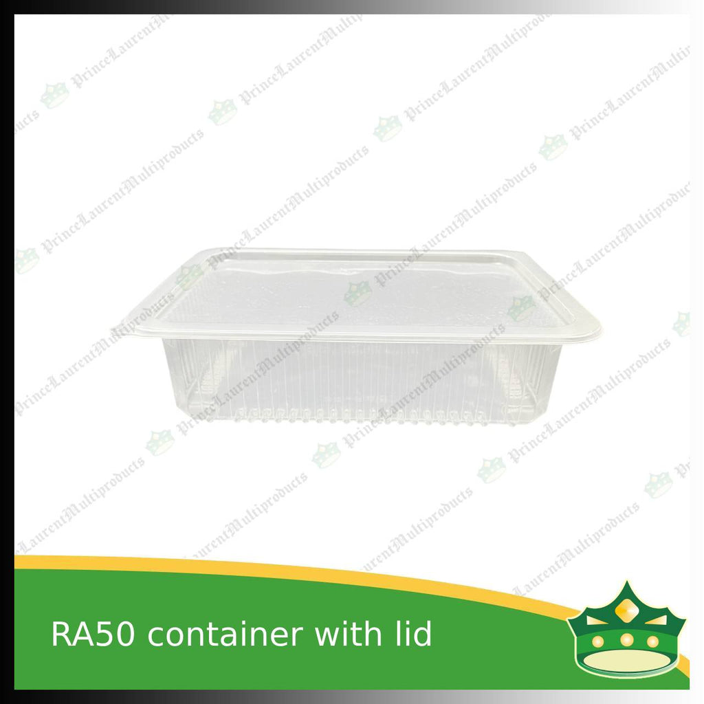[50 pcs] ra50 750ml pp clear microwavable plastic rectangular container with lid