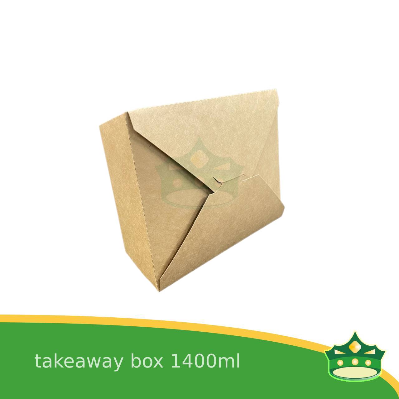 [50 pcs] takeaway box kraft 1400ml laminated for take-out meals, viands, snacks, noodes, pansit, ulam, rice toppings, fried chicken, chicken pops and other products, saucy food