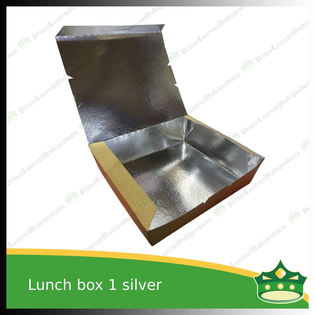 [50 pcs] paper lunch box 1 silver coated leak proof for take-out, packed meal, ulam viands, rice toppings, noodles, pansit, merienda