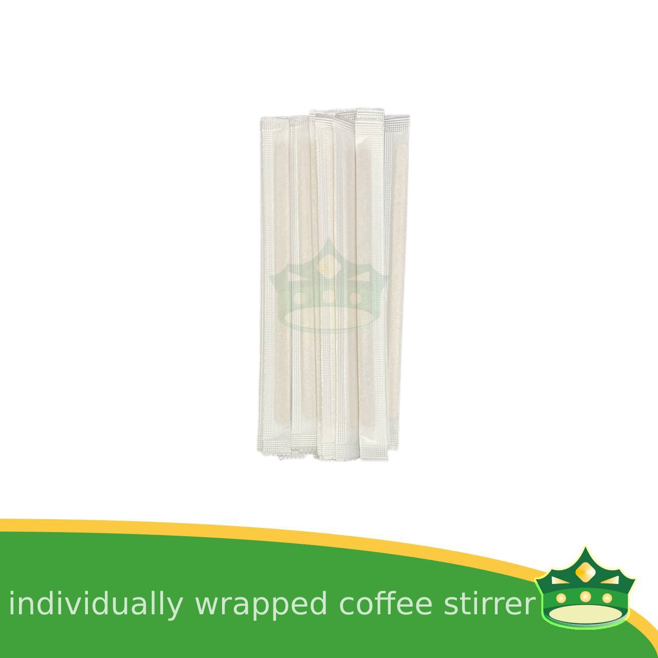 [500 pcs] individually wrapped wooden stirrer 5.5" for coffee take-outs, food service providers, catering supplies, hospitality industry