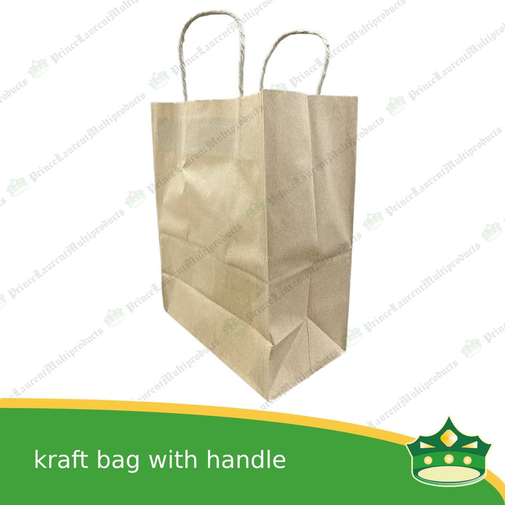 [25 pcs] kraft paper bag with handle #2 (207x122x279mm)