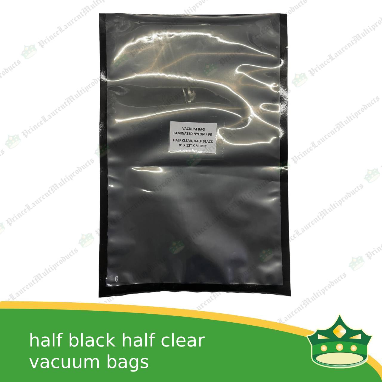 [100 pcs] vacuum bag half clear half black for frozen sausage meat cheese deli delicacy delicatessen