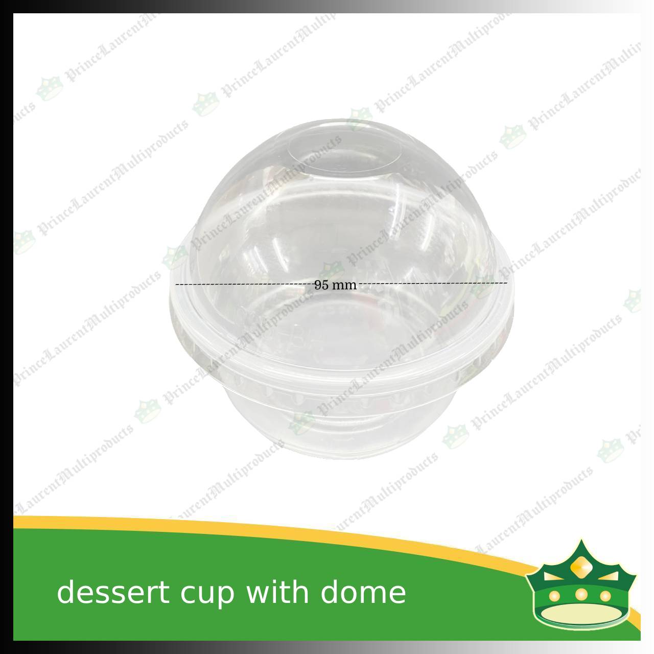 [100 pcs] dessert cup with dome LID 95mm diameter for desserts, side dishes, mini cakes, sundae or ice cream