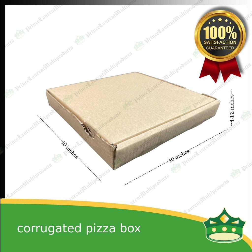 [50 pcs] corrugated pizza boxes 10 inches for take out of pizzas, kakanin, noodles, Filipino delicacies