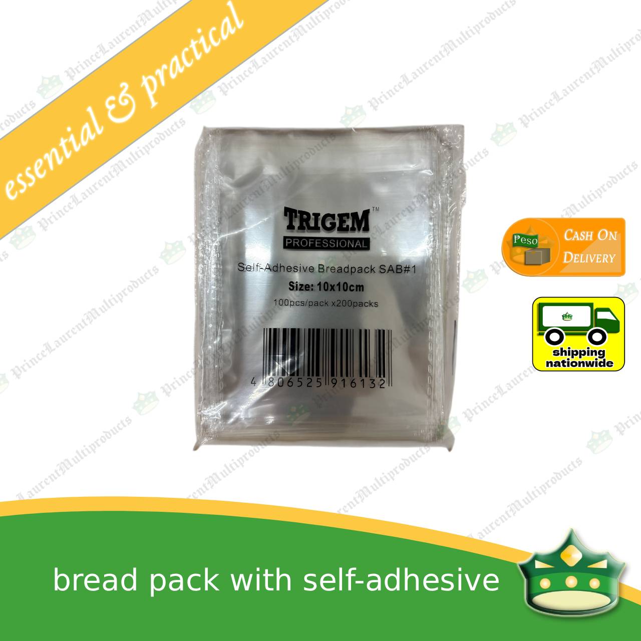 [100 pcs] bread pack with self-adhesive for individual packing of graham bars, cookies, bread & others