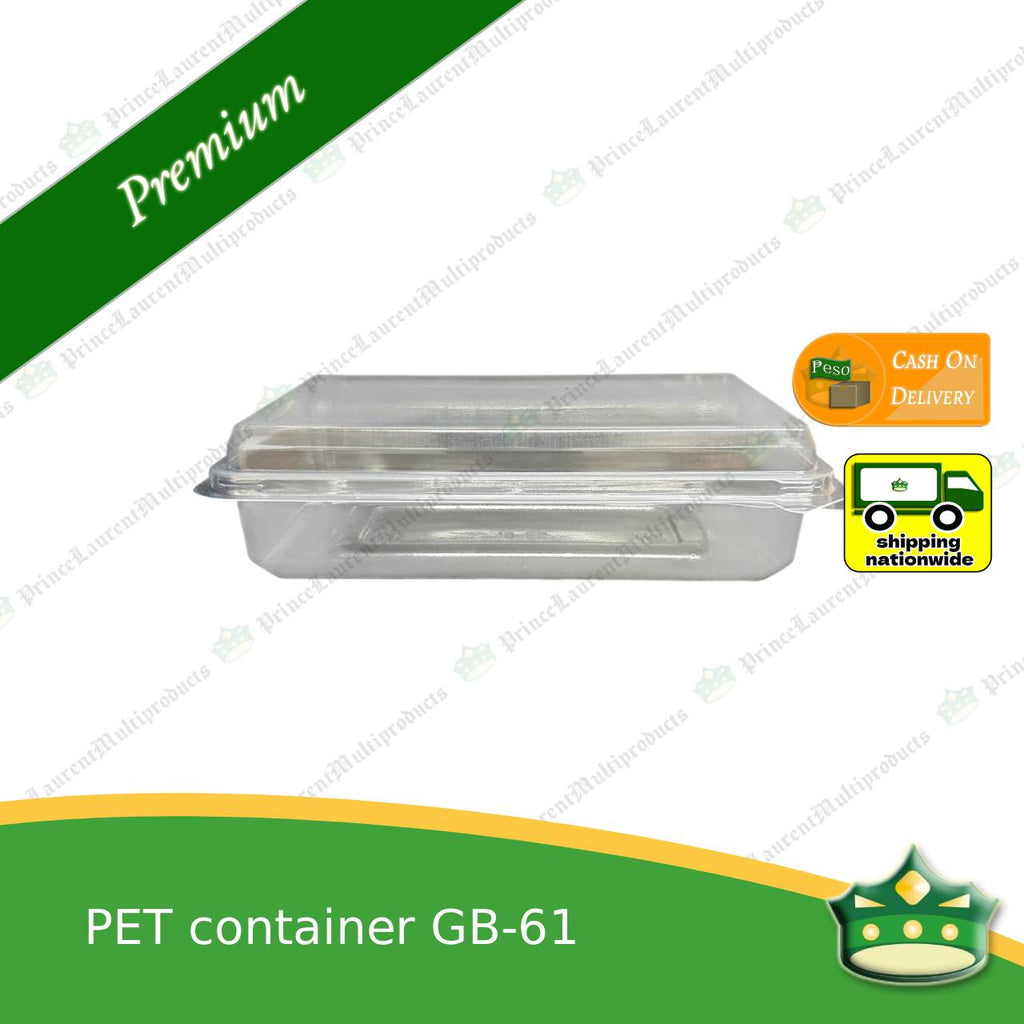 [50 pcs] PET container clear clamshell GB-61 (3.5x6x1.75 inches) for any baked products or food delicacies
