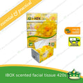 [420 sheets] facial tissue scented floral white 420's IBOX for personal, office or household uses