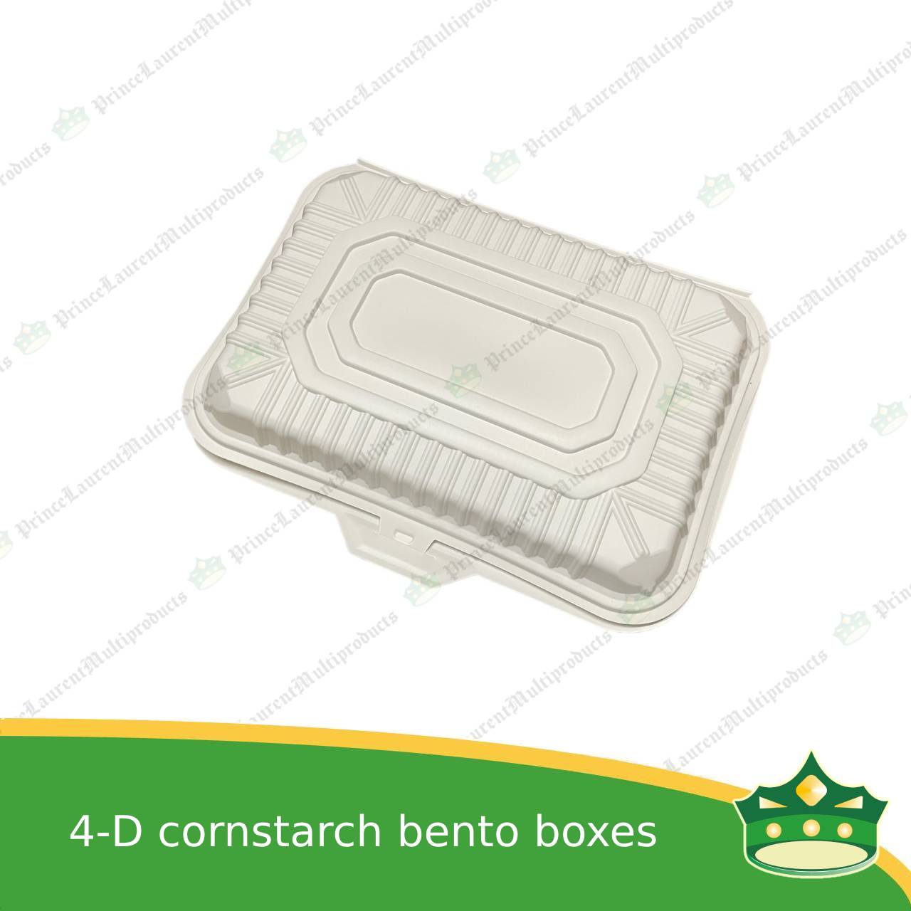 [50 pcs] 4 division compostable cornstarch bento box biodegradable meal box