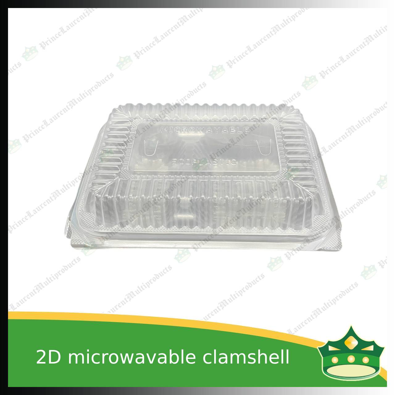 [50 pcs] 2 division plastic pp microwavable clamshell for food catering service, food box with partition