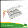 [50 pcs] 3 division plastic pp microwavable clamshell for food catering service, food box with partition