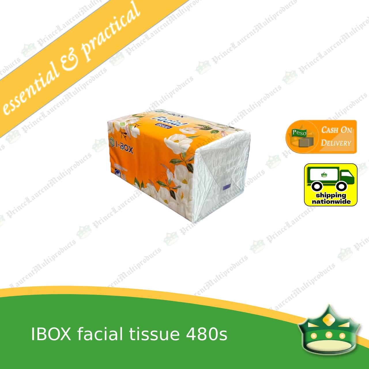 [480 sheets] facial tissue white 480's IBOX for personal, office or household uses