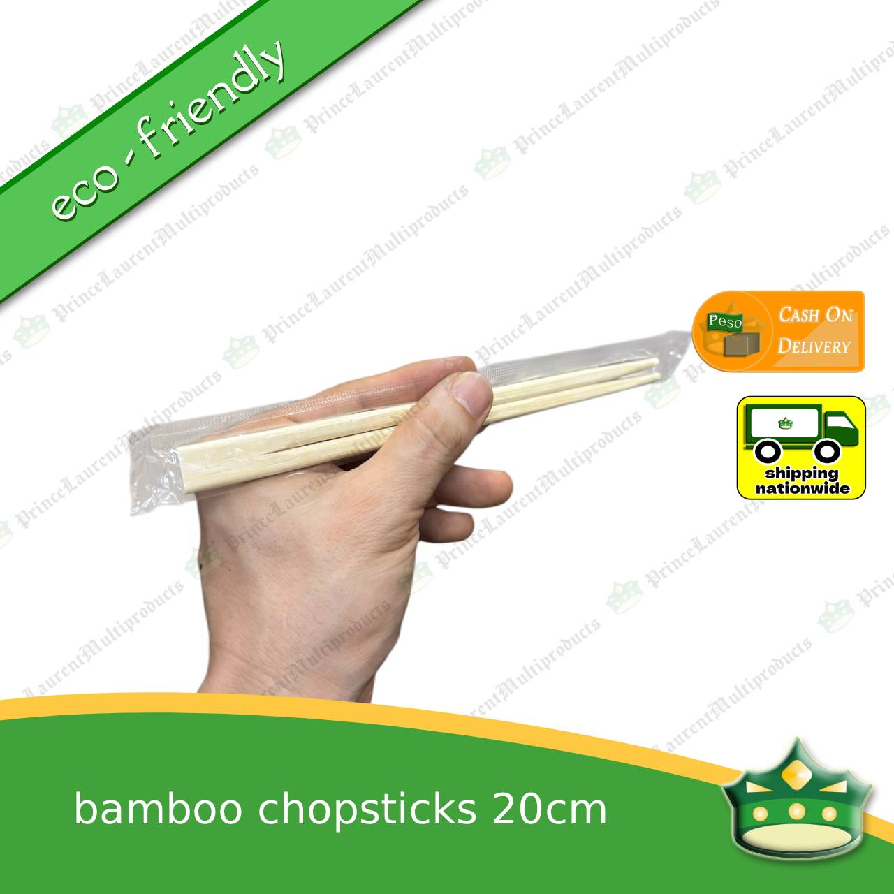 [100 pcs] bamboo chopsticks 20cm individually plastic wrapped as disposable biodegradable cutleries for takeouts as utensils