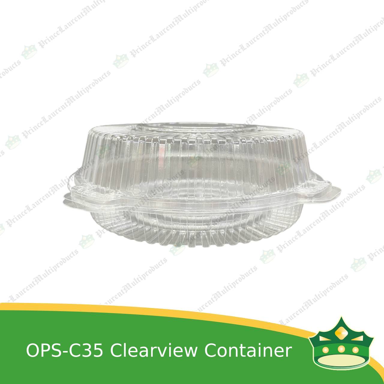 [50 pcs] clear clamshell OPS-c35 round OPS clearview food containers for any food products, muffins, cakes, chiffon, cupcakes, salad, fruit, baked goods