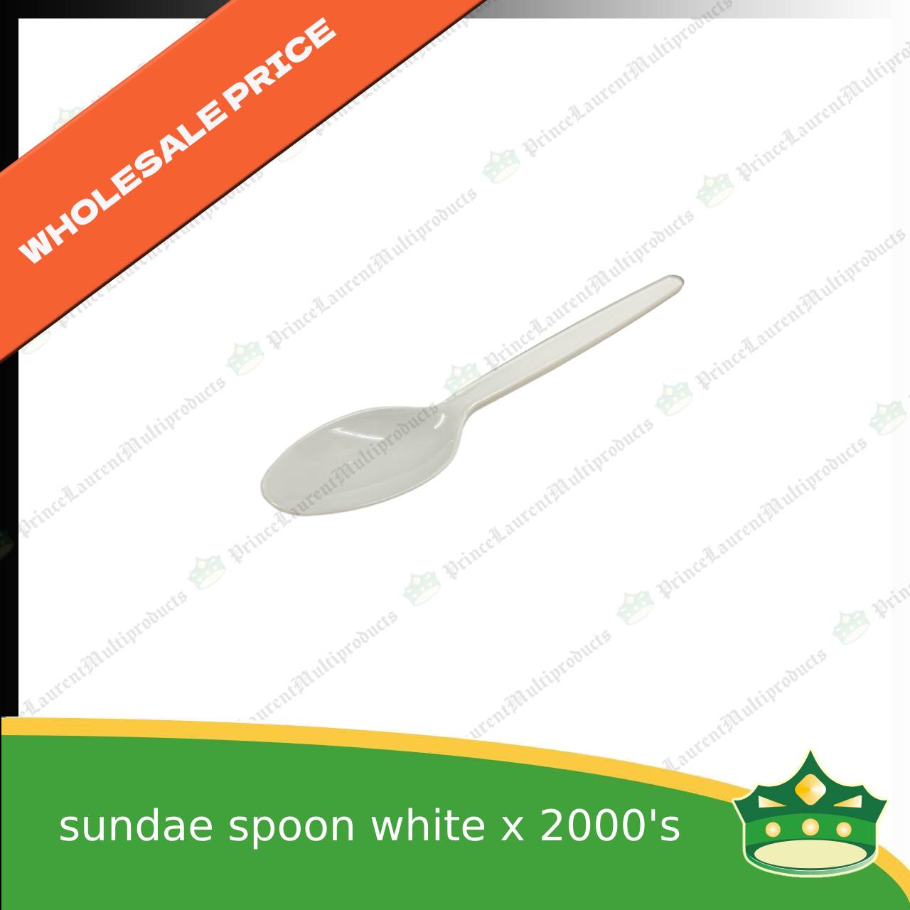 [1 case] sundae, dessert or mini plastic spoon white