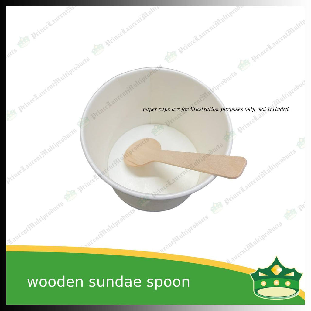 [50 pcs] wooden mini sundae spoon disposable biodegradable server cutleries for takeouts as utensils