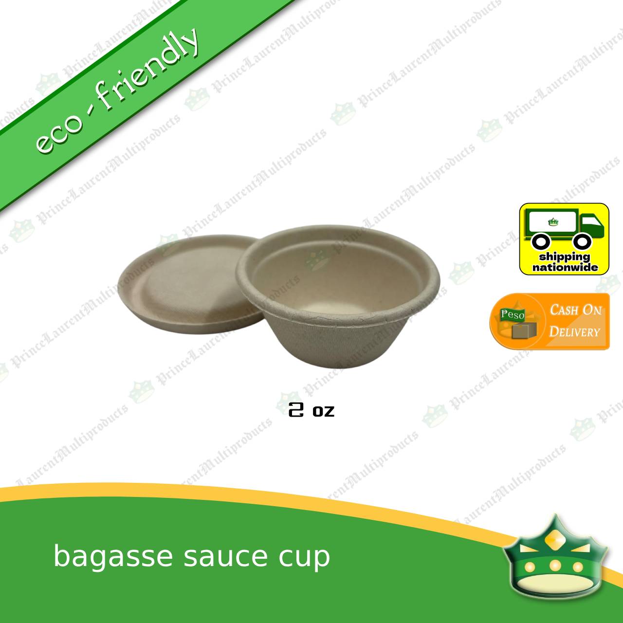 [50 pcs] bagasse sauce cup with lid for sauces and condiments