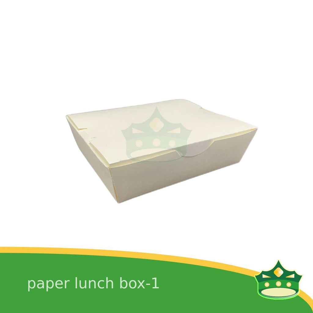 [25 pcs] paper lunch box 1 white laminated for large meals, viands, ulam, rice toppings, pansit, noodles, take-outs, food deliveries, leak-proof, saucy take-outs