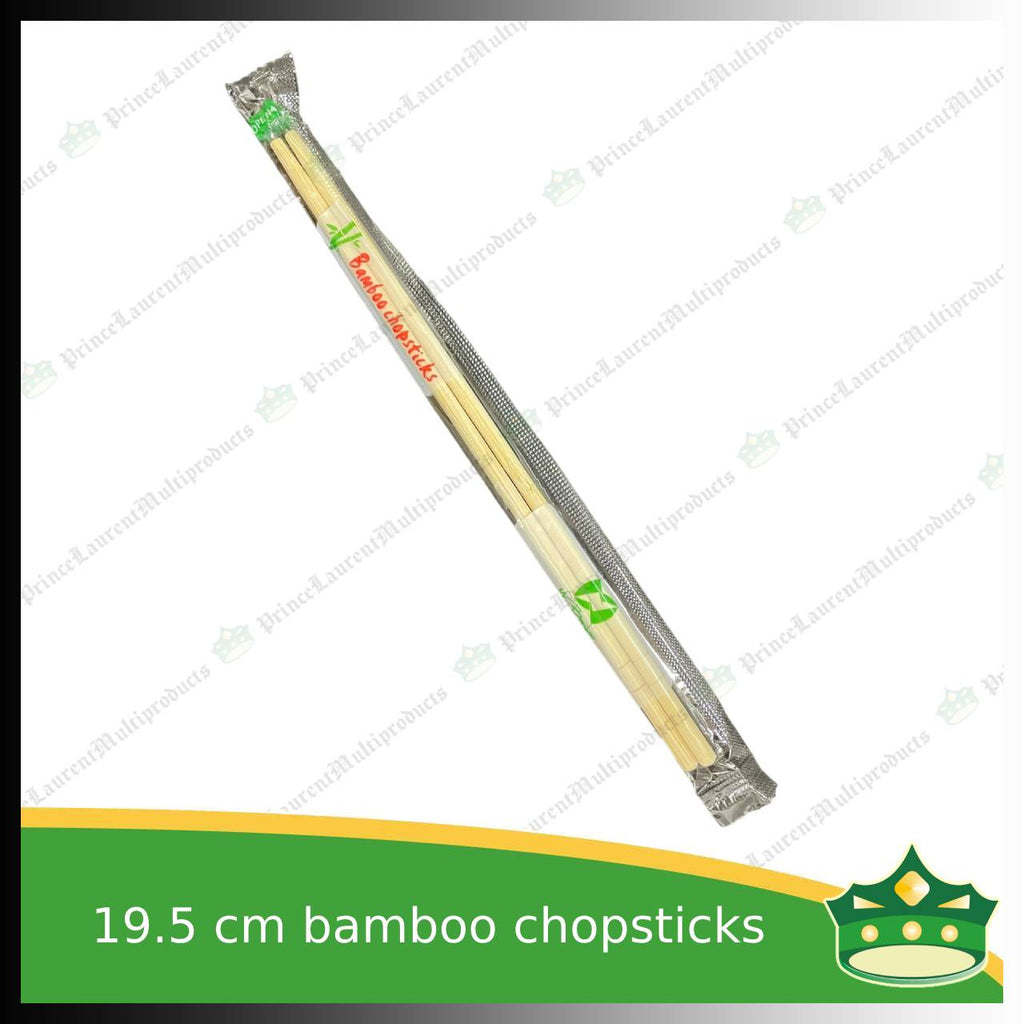 [100 pcs] bamboo chopsticks 19.5cm individually plastic wrapped as disposable biodegradable cutleries for takeouts as utensils