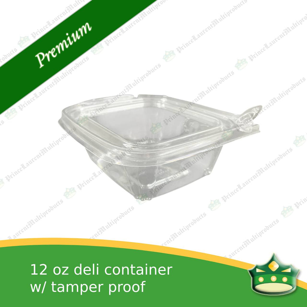[60 pcs] clear deli container 12oz with tamper proof lock to keep your food product fresh and safe