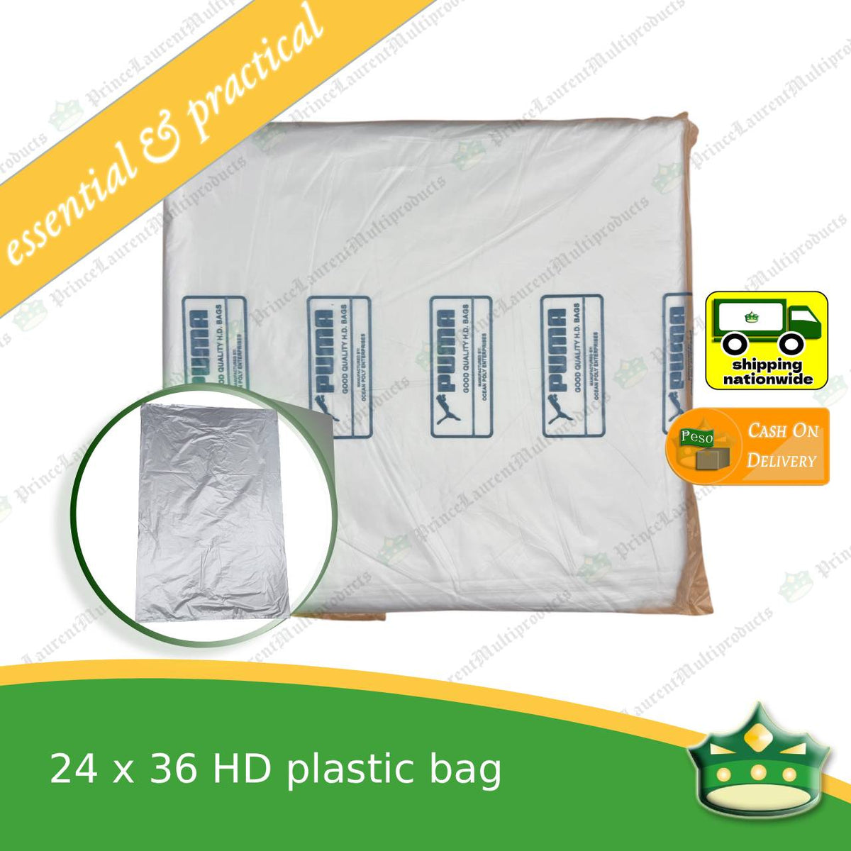 [100 pcs] 24x36 inches HD plastic bag, laundry bag vegetable bag and other uses