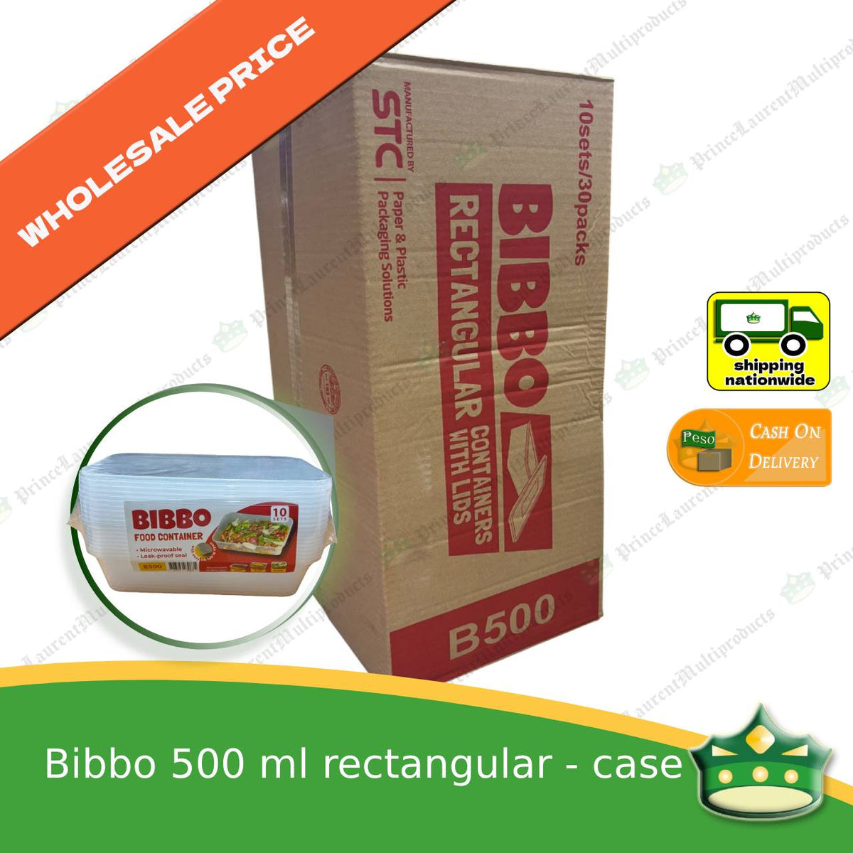 [300 pcs] Bibbo 500 ml rectangular microwavable container with lids for packed meals rice lunch wholesale