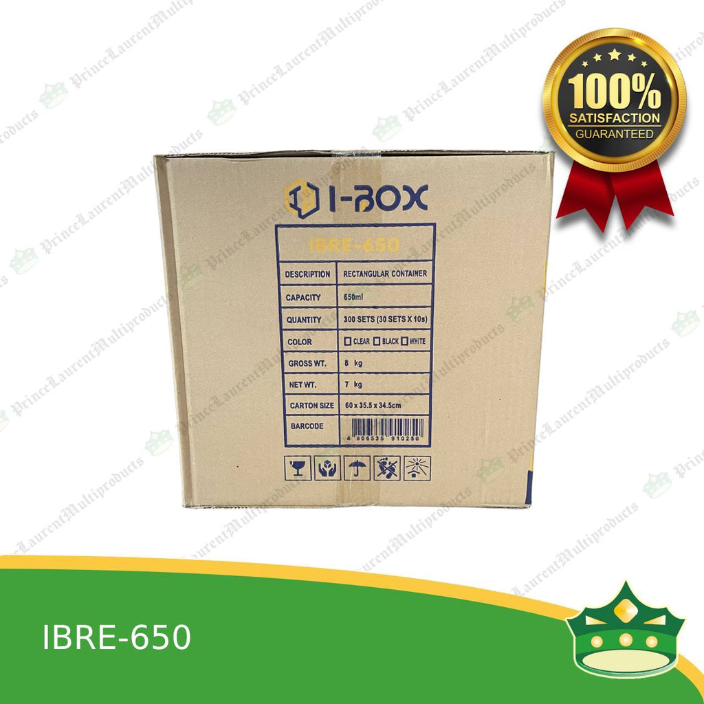 [300 pcs] IBOX brand re650 microwavable plastic rectangular clear containers take out for meals and other food products