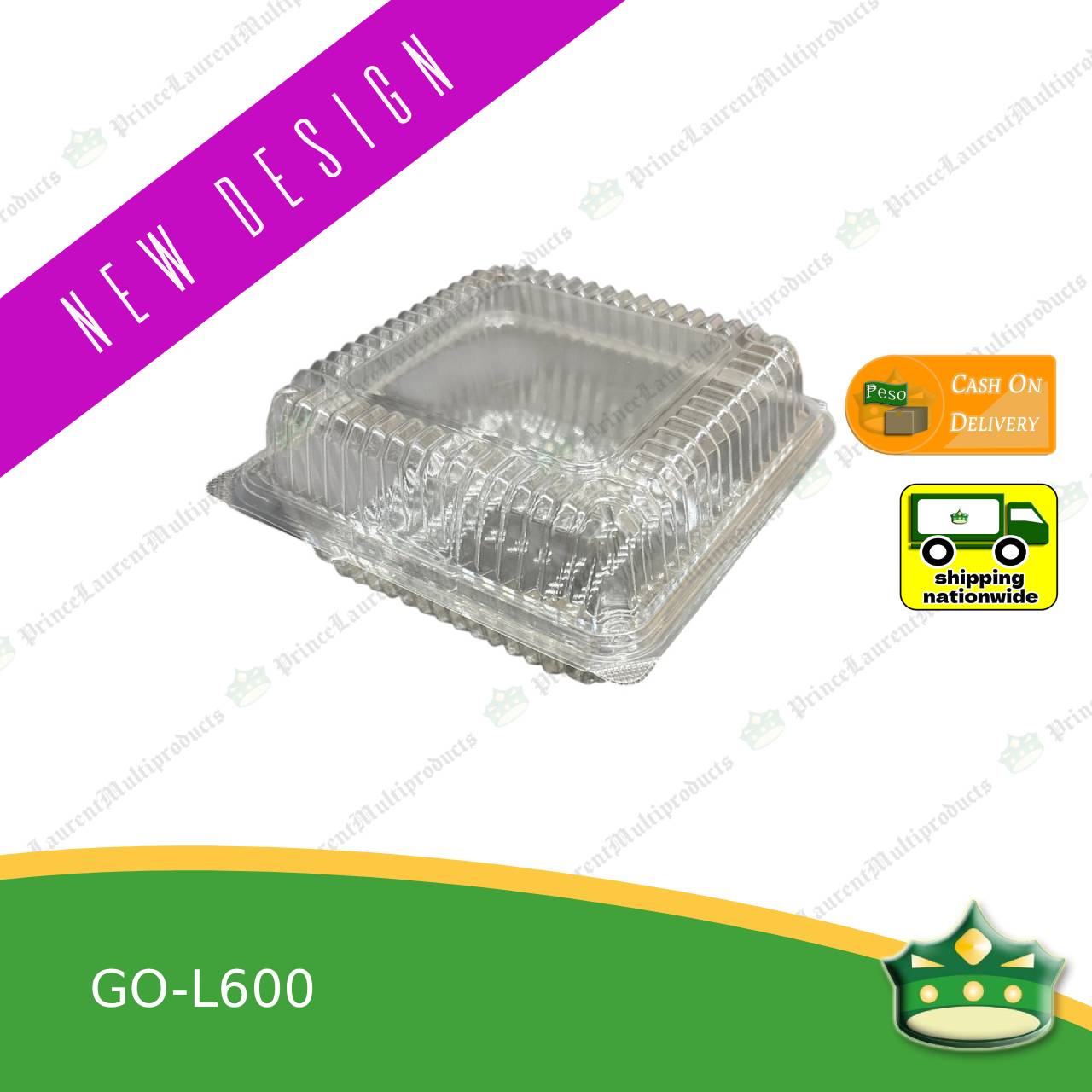 [50 pcs] clear clamshell GO-L600 square (4.5x4.5x2.5 inch) OPS clearview food containers for any food products, Leche flans, tarts, macaroons, salad, fruits, baked goods