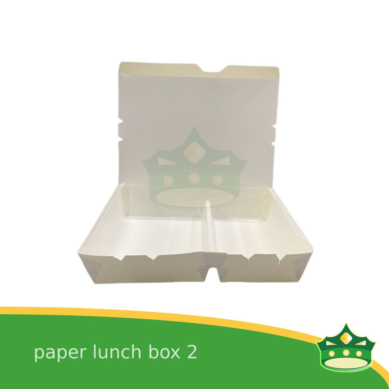 [600 pcs] paper lunch box 2 white laminated or paper bento 2 division, 2 partitions for large meals, viands, ulam, rice toppings, pansit, noodles, take-outs, food deliveries, leak-proof, saucy take-outs