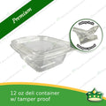 [60 pcs] clear deli container 12oz with tamper proof lock to keep your food product fresh and safe