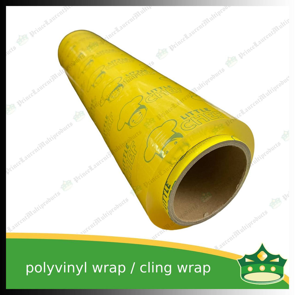 [1 roll] plastic polyvinyl wrap or cling wrap or food wrap to protect surface or items from dirt / moisture
