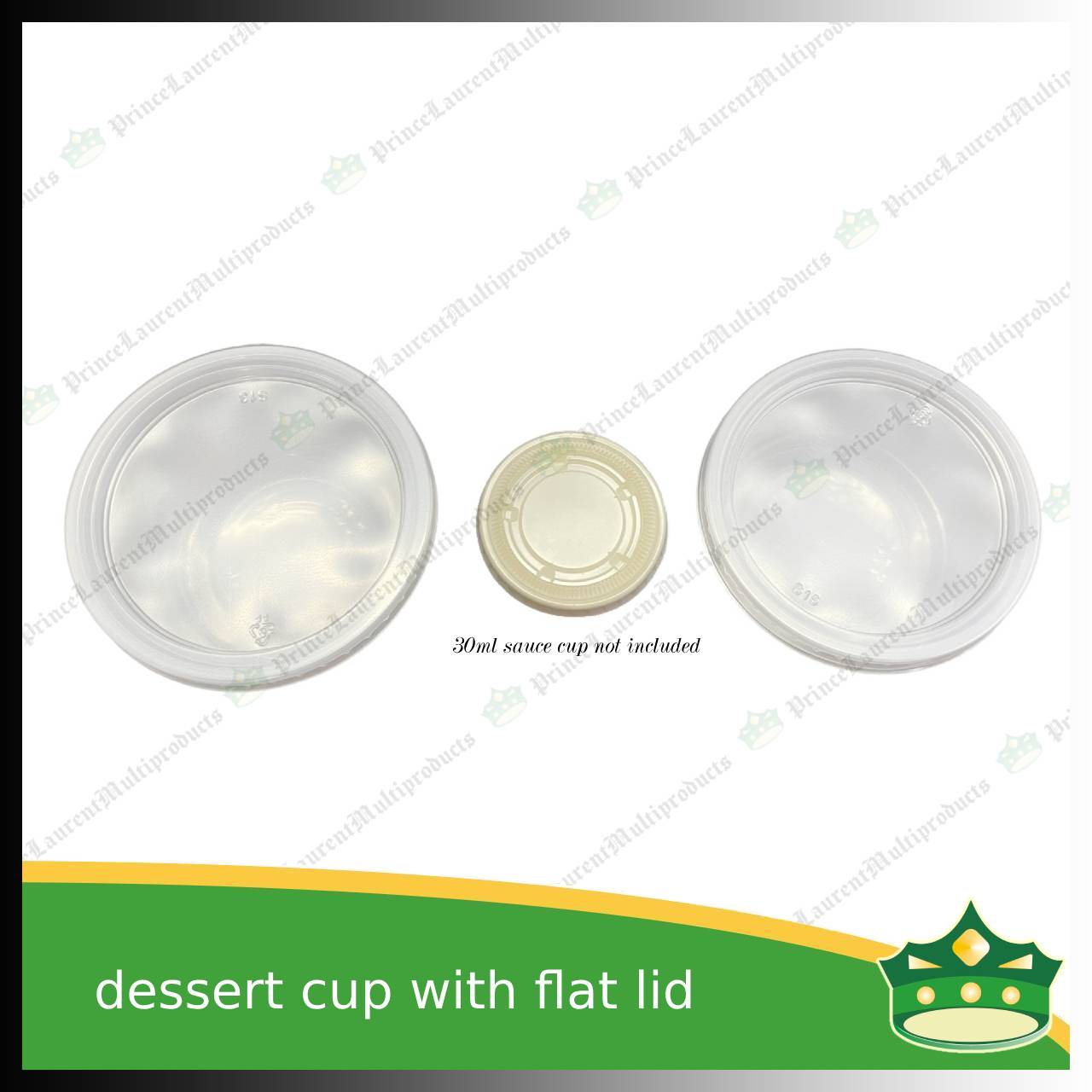 [100 pcs] dessert cup with flat LID 95mm diameter for sauces, desserts, side dishes, mini cakes, sundae or ice cream