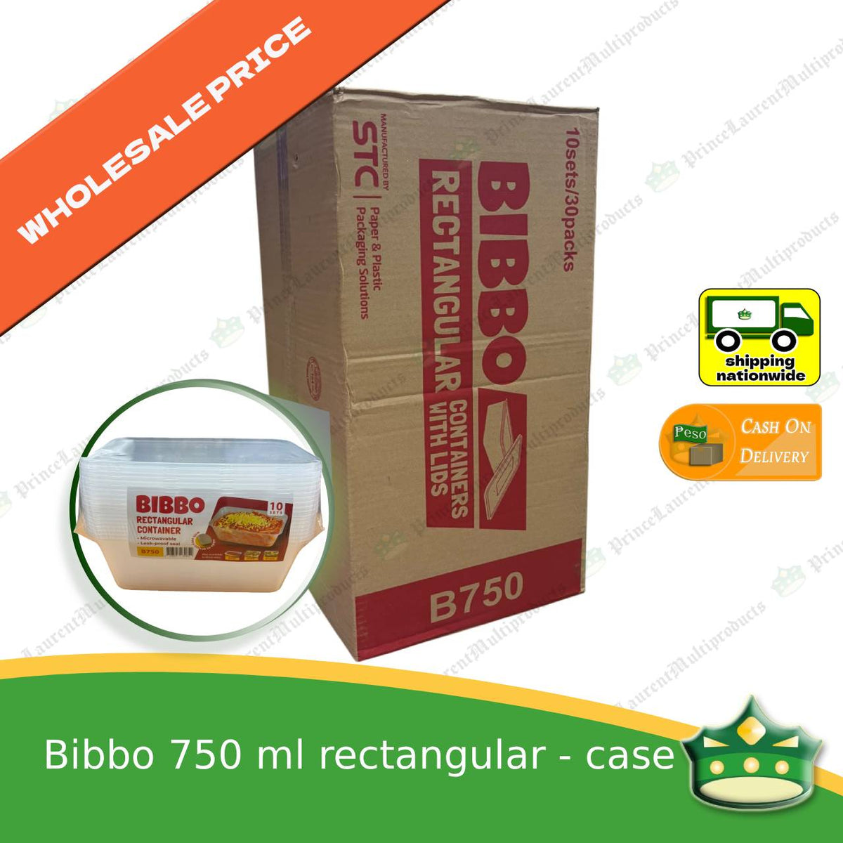 [300 pcs] Bibbo 750 ml rectangular microwavable container with lids for packed meals rice lunch wholesale