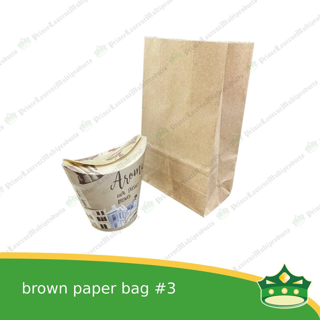 [100 pcs] kraft brown paper bag #3 (2-1/4x4-1/4x7-1/4") for environment friendly packaging