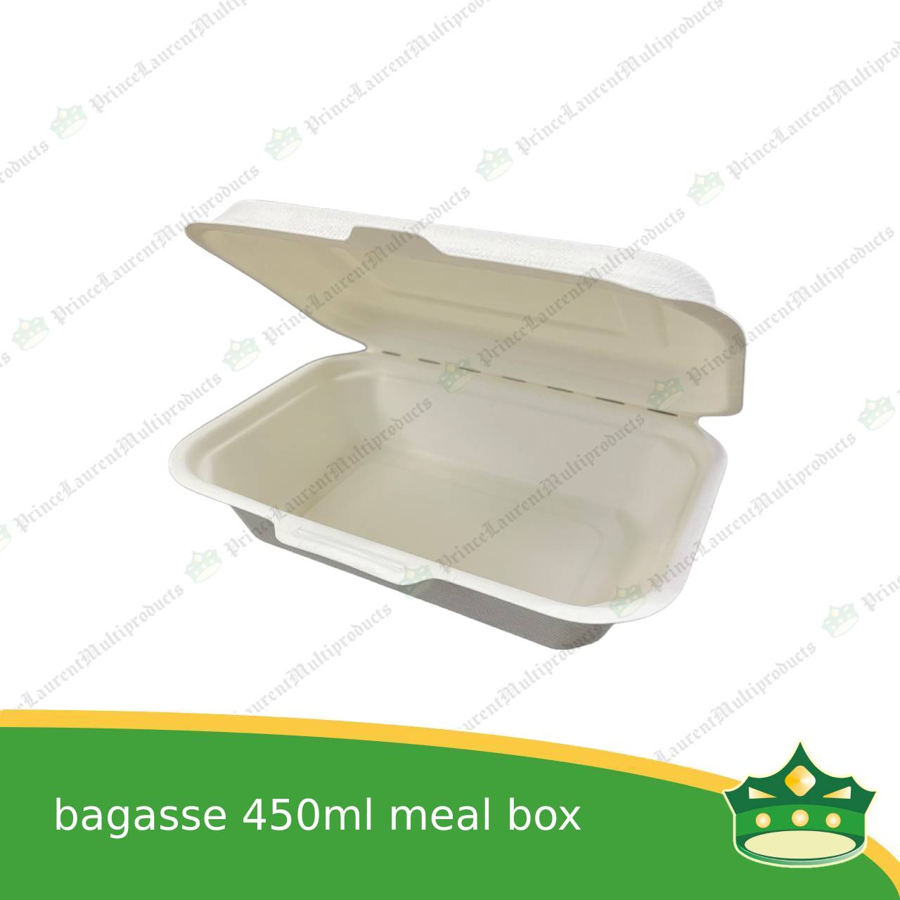 [50 pcs] bagasse 450ml meal box paper take out food box compostable biodegradable take away boxes for meals, rice toppings, catering food
