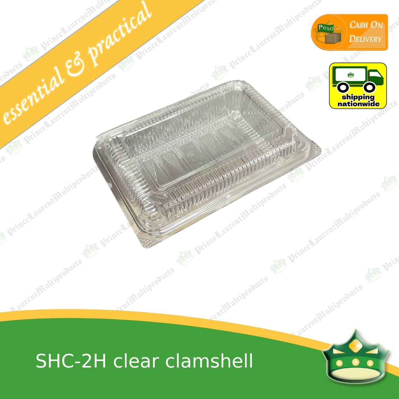 [50 pcs] clear clamshell SHC-2H C201 OPS clearview food containers for any food products, leche flans, tarts, macaroons, salad, fruits, baked goods