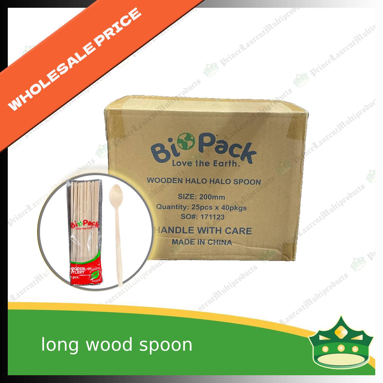 [1 case] halo halo wooden spoon long 20cm disposable biodegradable cutleries as spoon for halo-halo