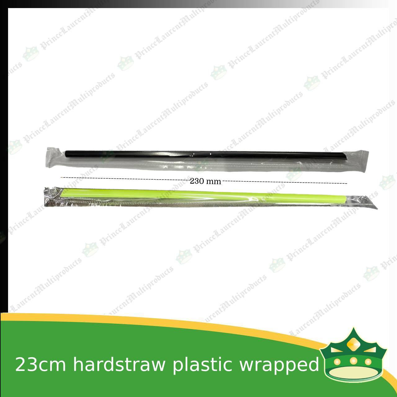 [100 pcs] individually wrapped plastic drinking straw 23cm hard straw with sharp pointed tip colored for cold drinks, smoothie, icetea, cold beverages, lemonade, fruit shakes, juices