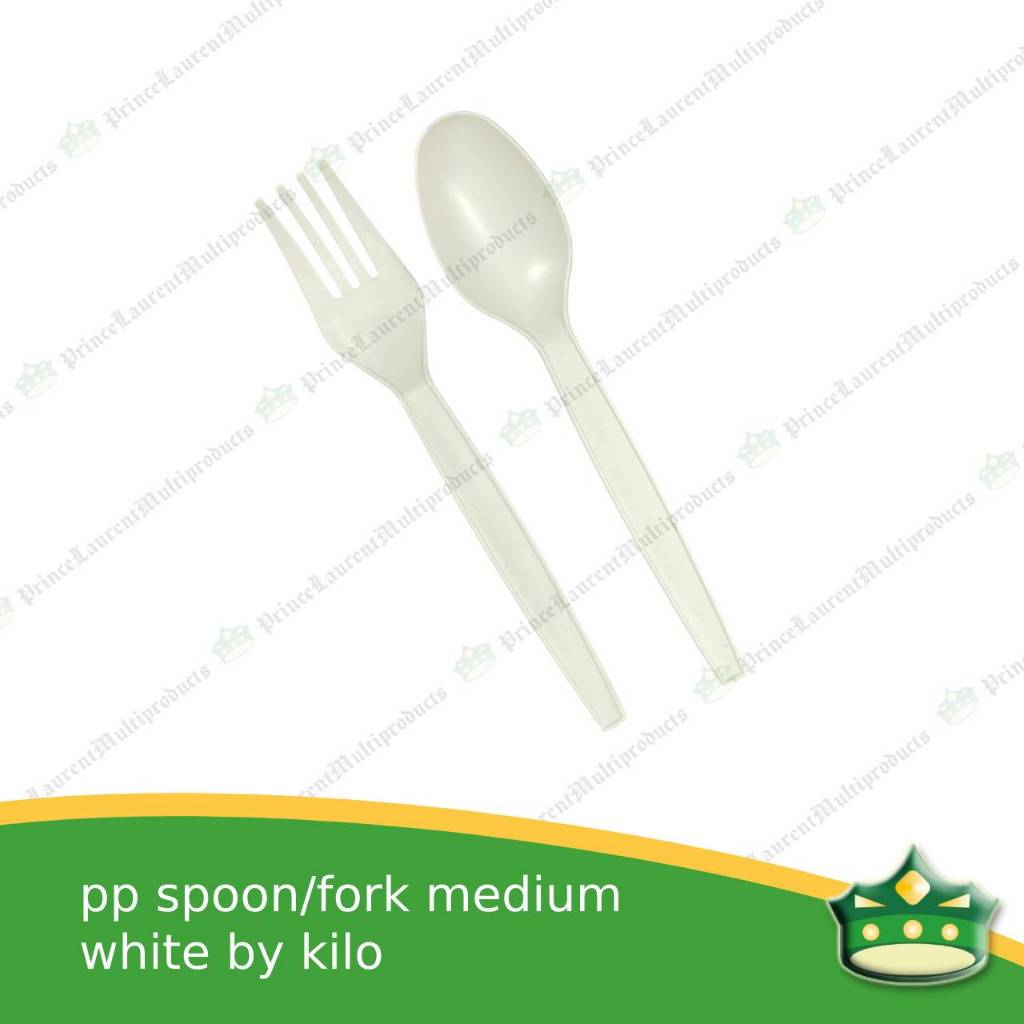 [1 sack=10kg] spoon/fork medium thick by sack low cost disposable plastic cutleries