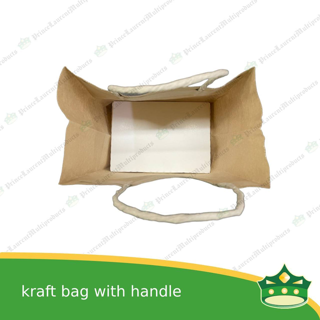 [25 pcs] kraft paper bag with handle #2 (207x122x279mm)