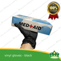 [100 pcs] vinyl disposable gloves black medium, large, XL for food preparation essential
