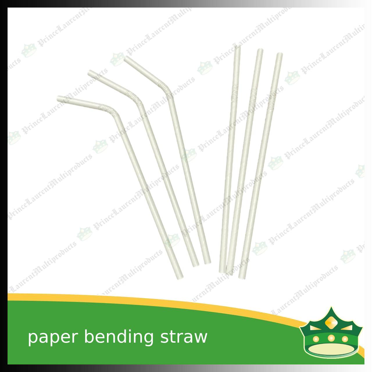 [100 pcs] bending paper straw white / colored for milk shakes, juices and other cold beverages